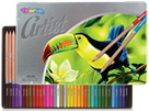 Colorino Artist pastelky dřevěné, kulaté, kovový box - 36 barev