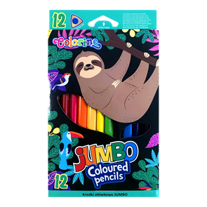 Pastelky trojhrann&#233; Colorino JUMBO - Lenochod, 12 barev