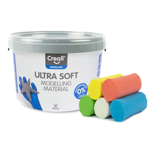 Modelovací hmota Creall Ultra soft, 5 × 220 g, kelímek, mix barev