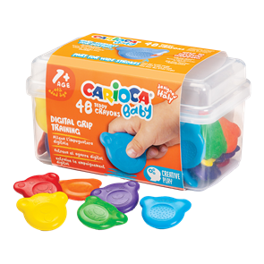 Voskovky Carioca Baby Teddy 1+, plastov&#253; kufř&#237;k - 48 ks