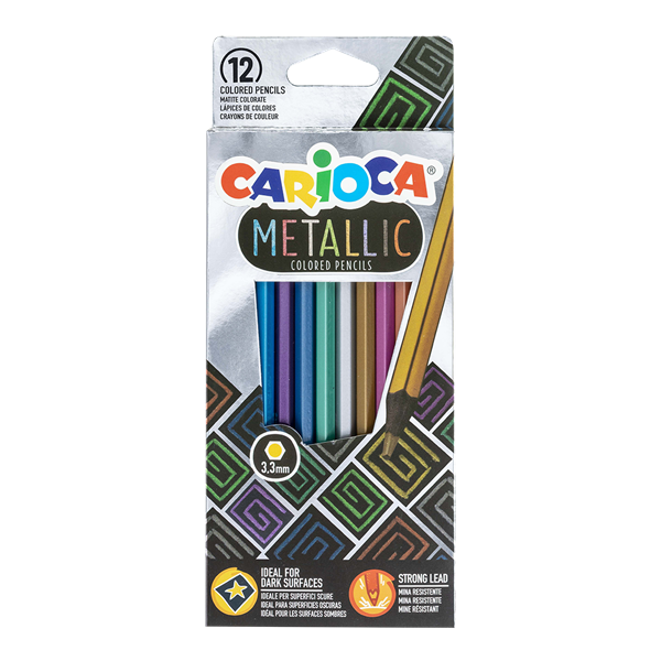 Pastelky šestihanné Carioca Metallic - 12 ks