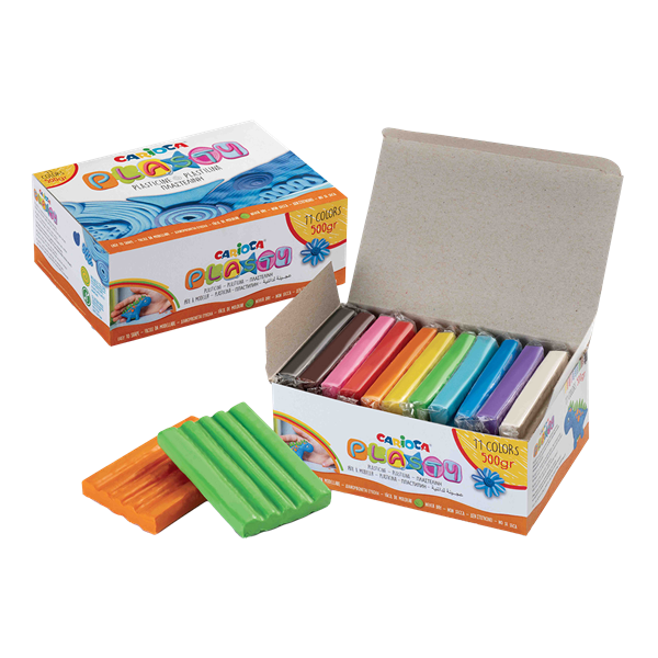 Plastelína Carioca 11 ks, box 500 g - mix barev