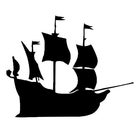 Plastová šablona - Pirátská loď, 14,5 × 14,5 cm