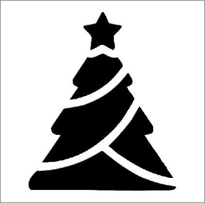 Levně Plastová šablona - Vánoční strom, 14,5 × 14,5 cm