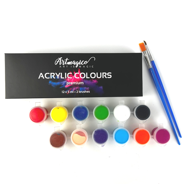 Akrylové barvy Artmagico, 5 ml x 12 ks