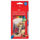 Pastelky Faber-Castell šestihranné, 12 barev + grafitová tužka