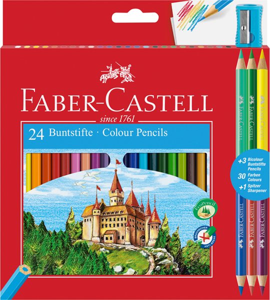 Levně Pastelky Faber-Castell šestihranné, 24 barev + 3 ks