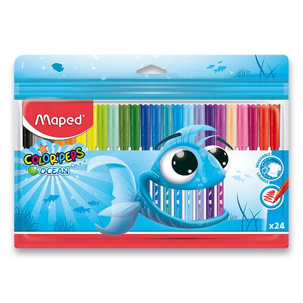 Levně Dětské fixy MAPED Color'Peps Ocean - 24 barev