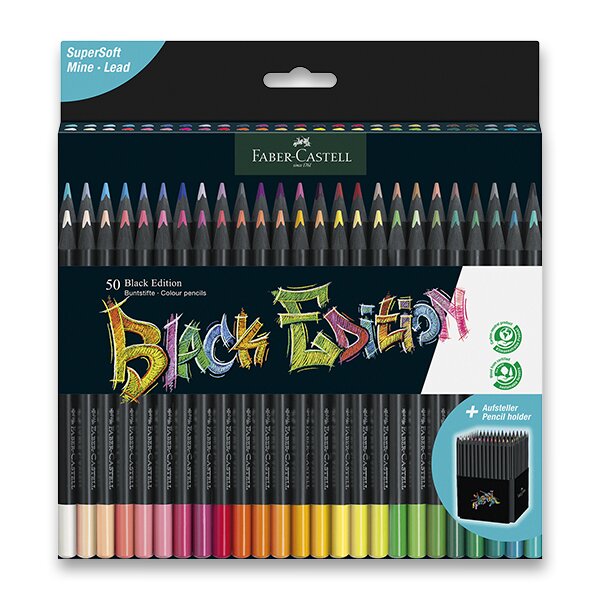 Levně Pastelky Faber-Castell Black Edition - 50 barev