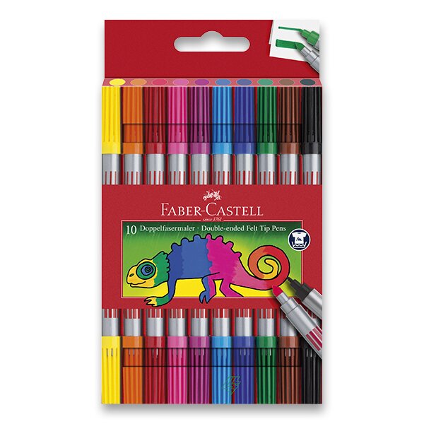 Dětské oboustranné fixy Faber-Castell - 10 barev