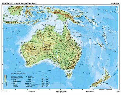 Levně Austrálie a Nový Zéland geografická/ politická - mapa A3