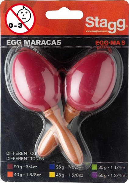 Levně Maracas vajíčka s rukojetí - červené