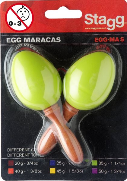 Levně Maracas vajíčka s rukojetí - zelené