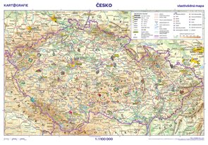 Česko – vlastivědná / obrysová mapa, 1 : 1 100 000, 2. vydání