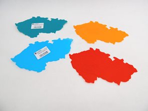 Obrysová mapka České republiky - mix barev