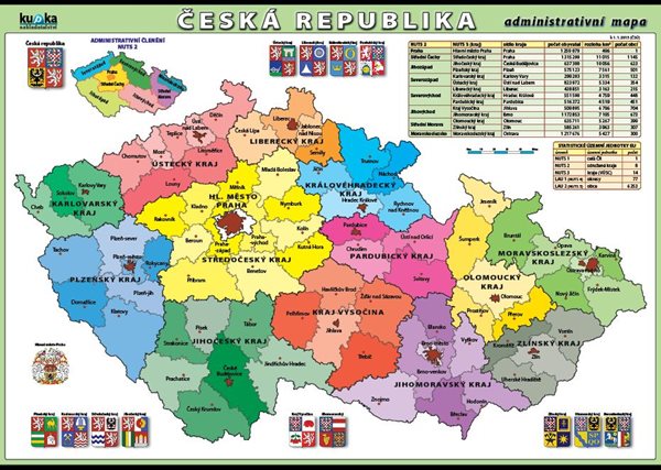 Česká republika - administrativní mapa XL (100x70 cm)
