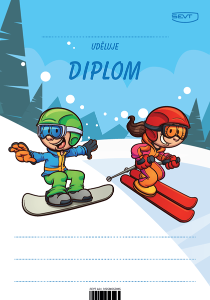 Levně Diplom A5 Lyžařka a snowboardista - A5