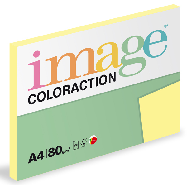 Levně Coloraction A4 80 g 100 ks - Desert/pastelově žlutá