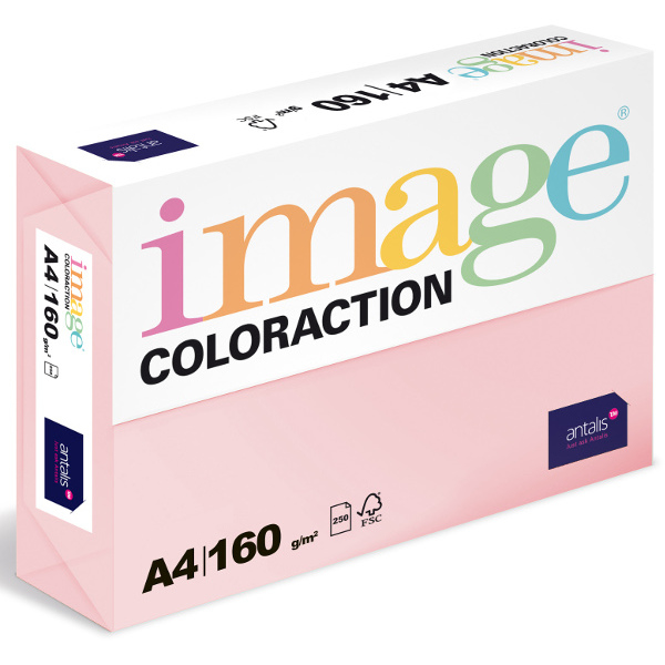 Levně Coloraction A4 160 g 250 ks - Tropic/pastelově růžová