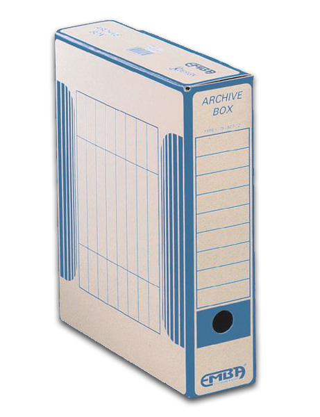 Levně EMBA Archivační box vnitřní 33 × 26 × 7,5 cm - modrý potisk