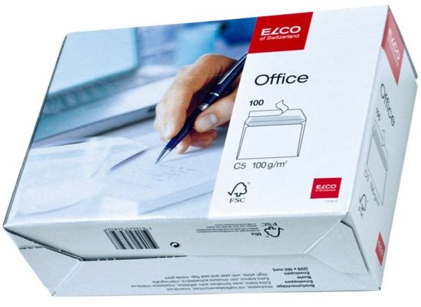 Levně Obálky ELCO Office samolepicí s páskou C5 100 ks bílé