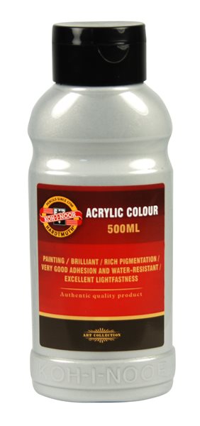Levně Koh-i-noor akrylová barva Acrylic - 500 ml - stříbrná