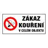 Zákaz kouření  v celém objektu (dle 379/2005 Sb.) - 50×23/ fólie