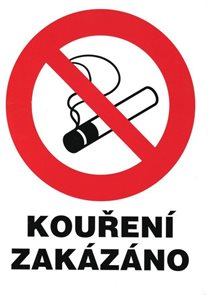 Zákaz kouření (označení restaurací) - 21x28 / samolepící zevnitř