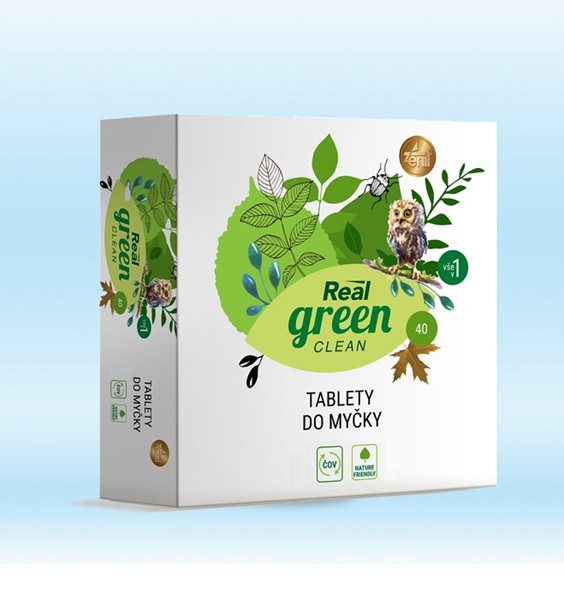 Real green clean - tablety do myčky - 40 ks, Sleva 45%