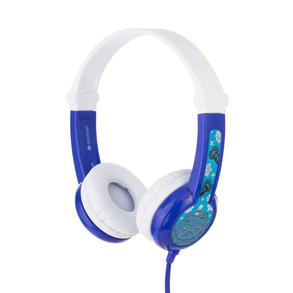 Levně BuddyPhones Connect - dětská drátová sluchátka s mikrofonem, modrá, Sleva 137%