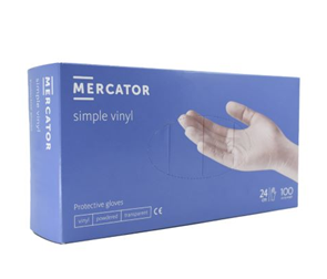 Jednorázové rukavice MERCATOR Vinyl bez pudru, 100ks - vel. M