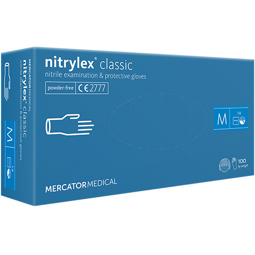 Levně Jednorázové rukavice Nitrylex Classic - bez pudru, vel. M ( 100 ks )
