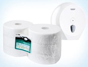 Smartline toaletní papír 2 vrstvý - Jumbo 265 ( 2 x 6 rolí ) + zásobník na Jumbo 265