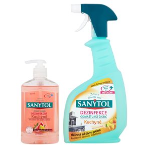 Sanytol DuoPack Dezinfekce odmašťující čistič kuchyně 500 ml + dezinfekční mýdlo kuchyně 250 ml