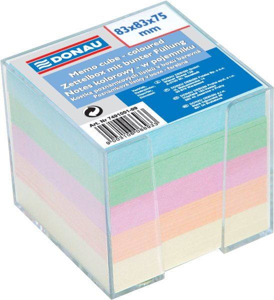 Donau Poznámkový papír v zásobníku 83 × 83 mm - mix barev