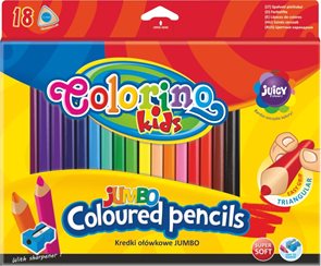 Trojhranné pastelky Colorino JUMBO - 18 barev + ořezávátko