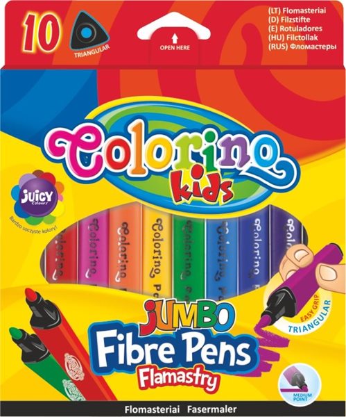 Fixy Colorino JUMBO trojhranné - 10 barev, Sleva 24%
