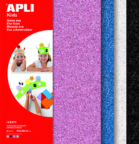 APLI Pěnovka 21 × 29,7 cm - třpytivá - sada 4 barev, Sleva 28%