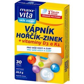 Maxi Vita Vápník + hořčík + zinek + D3 + K1