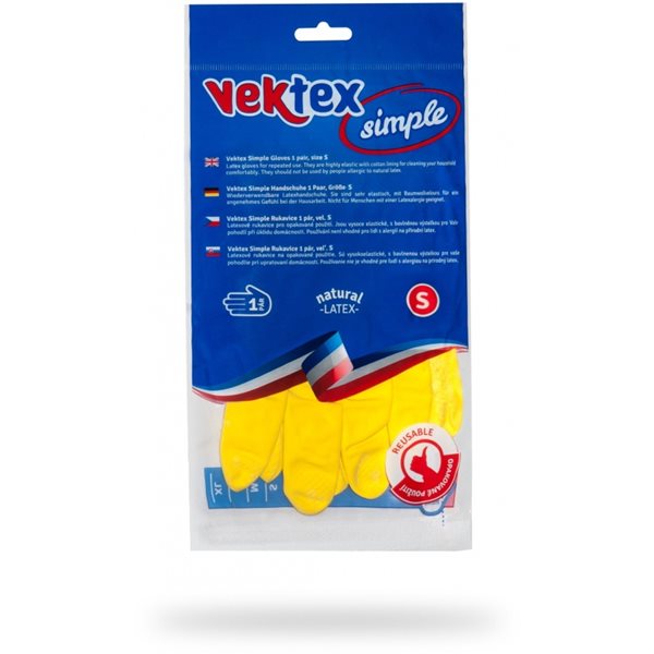 Levně Vektex Simple úklidové latexové rukavice - velikost S