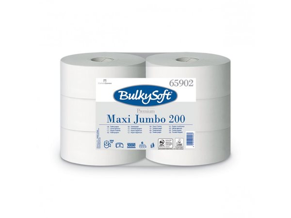 Toaletní papír BulkySoft Maxi Jumbo 200 - 2 vrstvý, 6 rolí, Sleva 141%