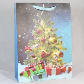 Dárková vánoční taška modrá (18 x 23 x 10 cm)