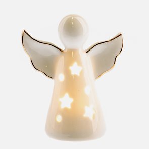 Porcelánový LED anděl svítící 