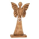 Dřevěný anděl se srdcem 26 cm
