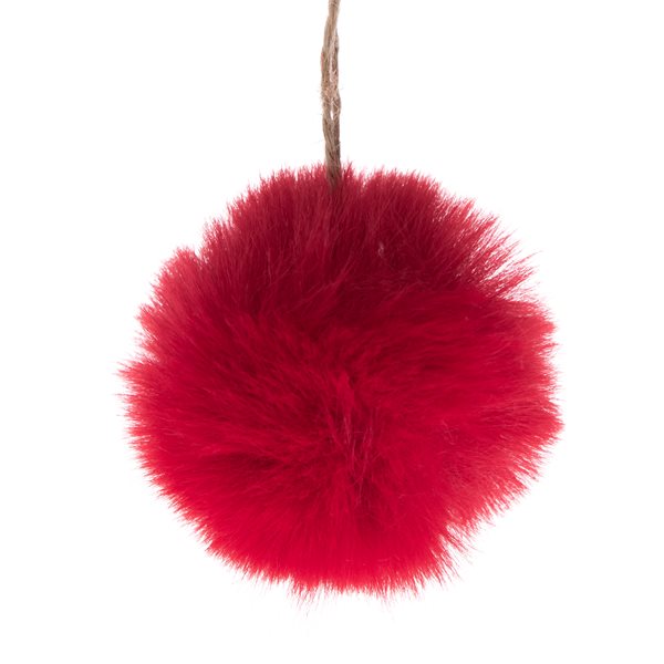 Levně Textilní závěsná koule červená, 4 cm, Sleva 36%