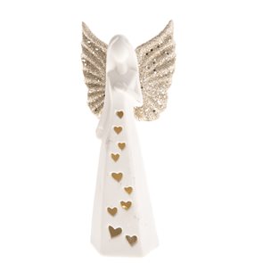 Porcelánový anděl s LED světlem, 15,4 cm