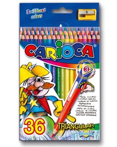 Carioca Pastelky dřevěné 36 barev - trojhranné + ořezávátko