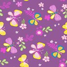 Dětský koberec Motýlek fialový 200 x 200 cm