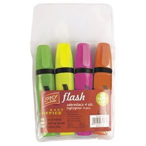 EASY FLASH-zvýrazňovač - mix barev (zelená, oranžová, žlutá, růžová)
