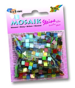 Mozaikové kamínky - blýskavé - mix 20 lesklých barev